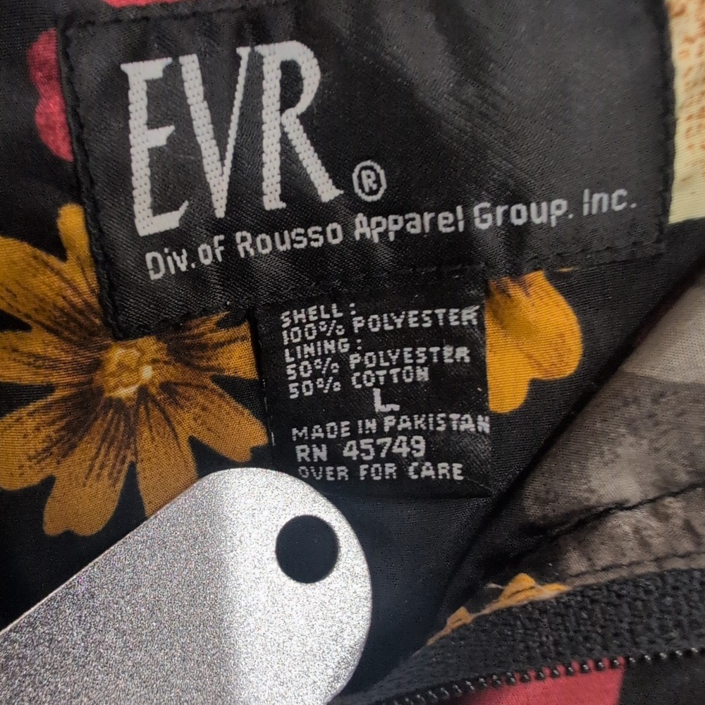 Vintage EVR Women's Lightweight Abstract Print Bomber Jacket Size Large - Picture 3 of 3